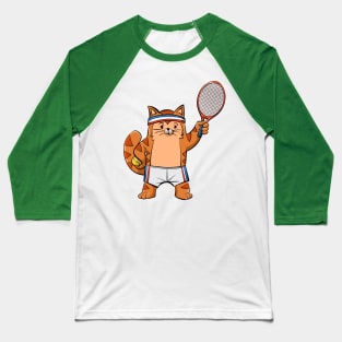 Tennis Cat Baseball T-Shirt